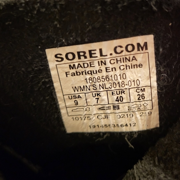 Sorel Women's Joan Of Arctic Wedge Mid Boot Black Leather Size 9 - Picture 4 of 10